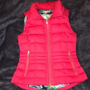 Lily Pulitzer Puffer Vest, Size small, hot pink